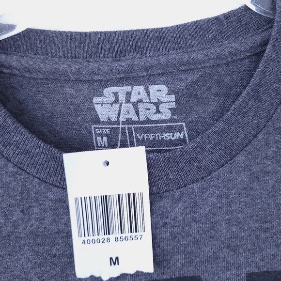 New Star Wars Tee Medium Men Short Sleeve Gray Darth Vadar Color Bar - Picture 3 of 4